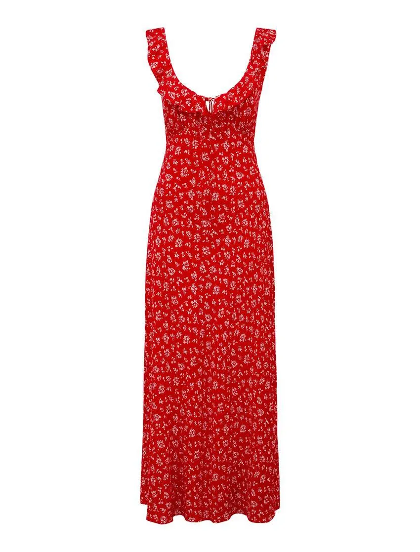 Alora Ruffle-Neck Dress