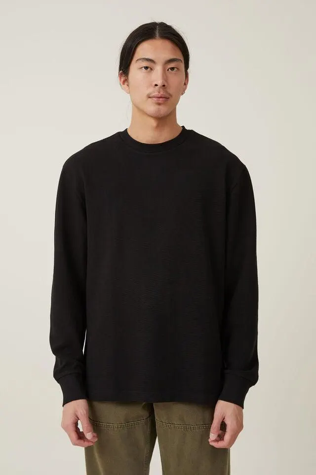 Loose Fit Rib Long Sleeve Tshirt