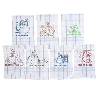 7pc Vintage Style Tea Towel Set