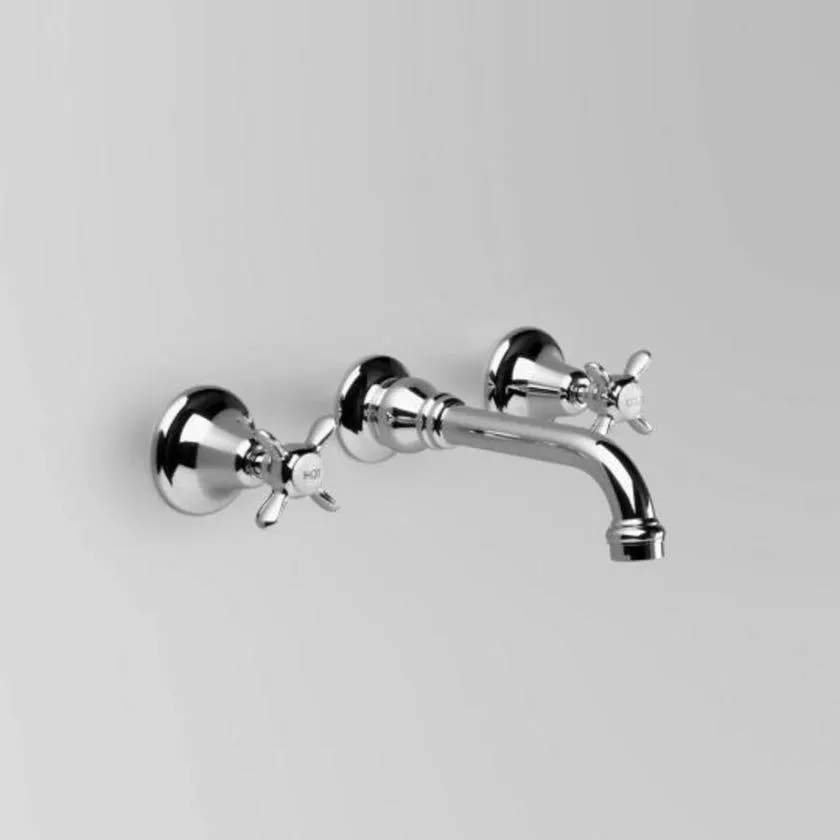 Astrawalker A510600 Olde English Chrome Wall Tap Set with Cross Handles