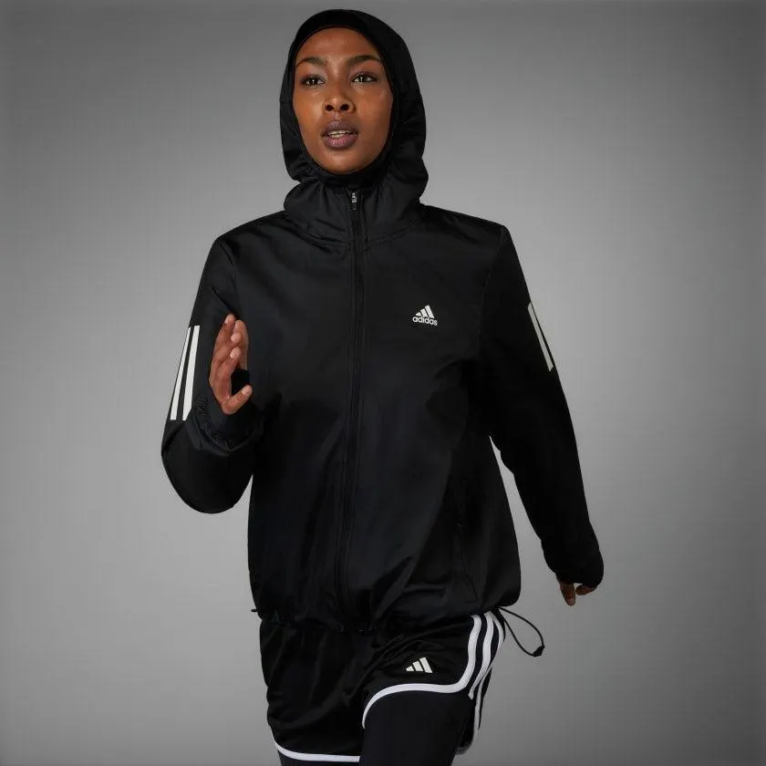 Adidas Own the Run Hooded Running Windbreaker - Womens - Black