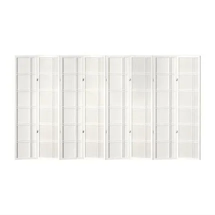 Room Divider Screen Privacy Wood Dividers Stand 8 Panel Nova White
