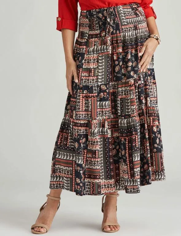 Millers Tiered Maxi Rayon Skirt