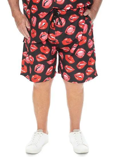 Big Mens Party Shorts Lip Print