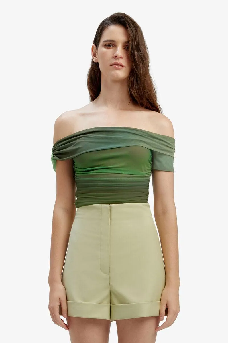 aurelia mesh top in green ombre