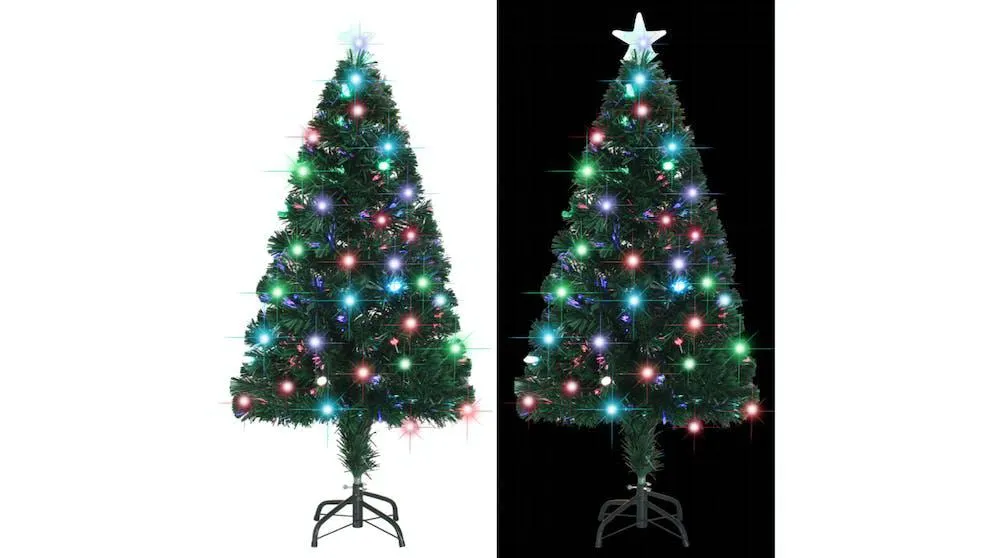 vidaXL Artificial Christmas Tree with Stand LED Fibre Optic