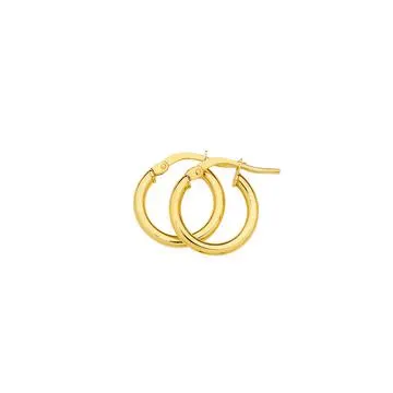 9ct, 2x10mm Polished Hoop Earrings