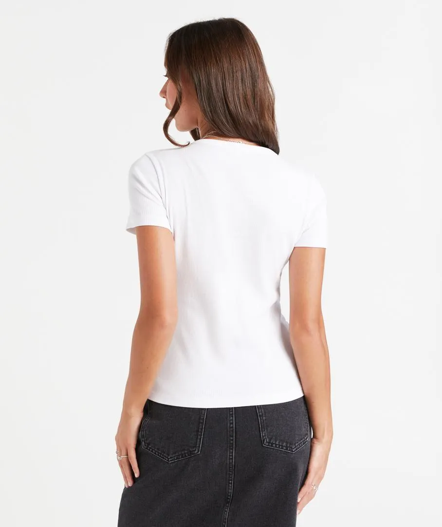 REWIND MONOGRAM LOGO RIB BABY TSHIRT