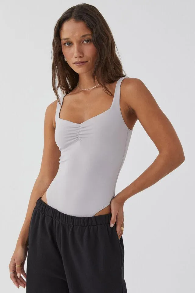 Luxe Scoop Neck Ruched Bodysuit