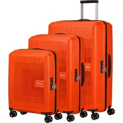 American Tourister Aerostep Hardside Suitcase Set of 3 Bright Orange 46819, 46820, 46821 with FREE Memory Foam Pillow 21244