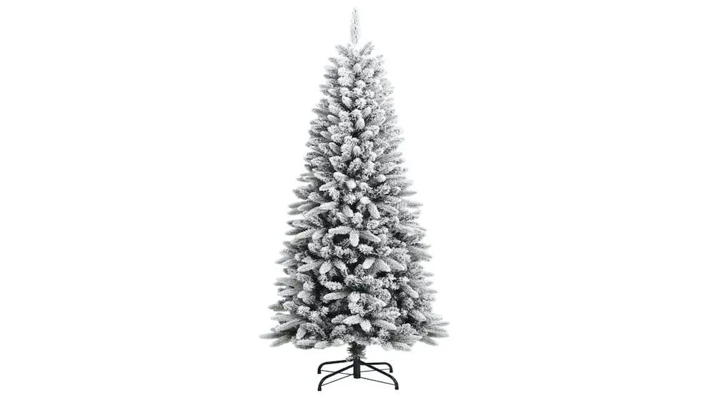 vidaXL Artificial Christmas Tree with Flocked Snow PVC and PE