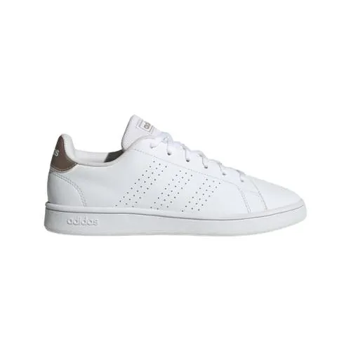 ADIDAS ADVANTAGE BASE SHOES - WOMEN - WHITE/CHAMPAGNE