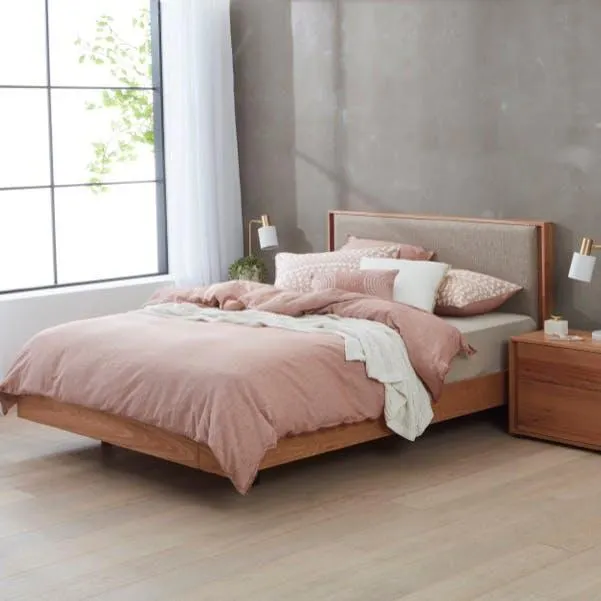 Gap X Bed Frame W/Upholstered Bedhead & Floating Base, Native