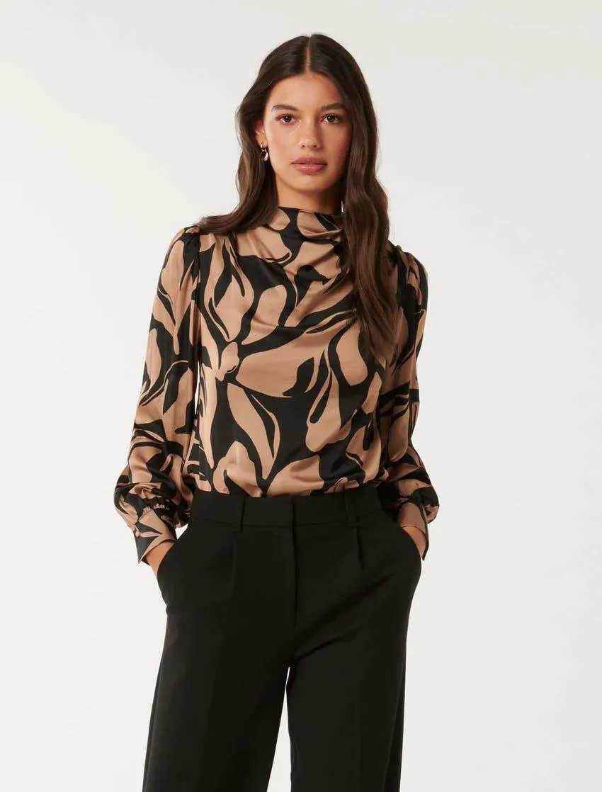 Nancy Drape-Neck Blouse