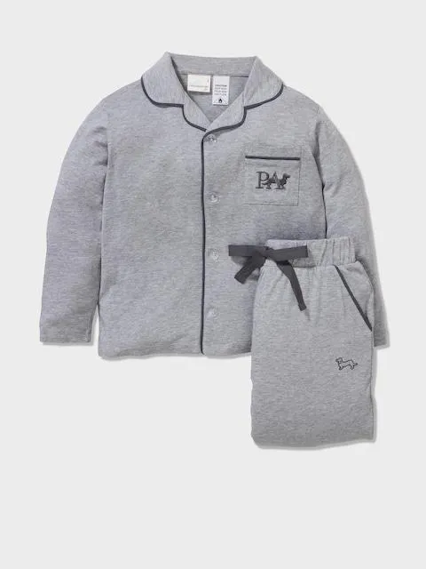 Jnr Boys Grey Bamboo Long Pj Set