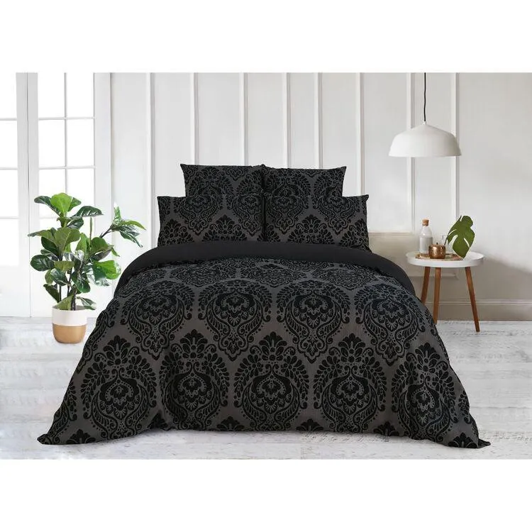 KOO Elite Sasha Jacquard Quilt Cover Set Black