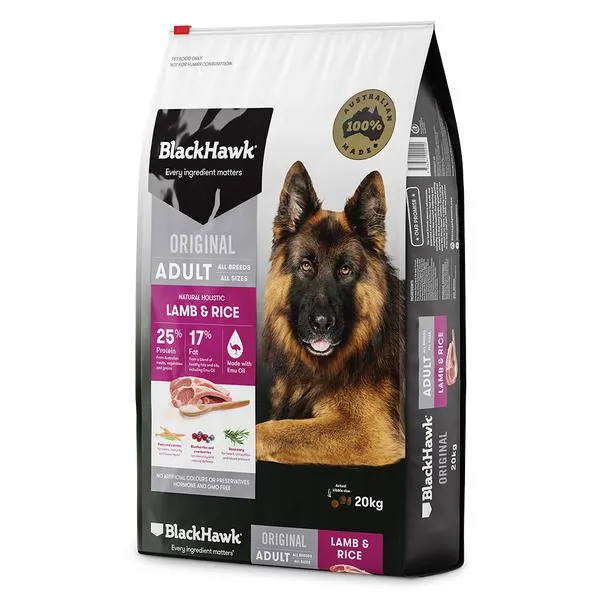 Black Hawk - Lamb & Rice Adult Dog Dry Food (20kg)