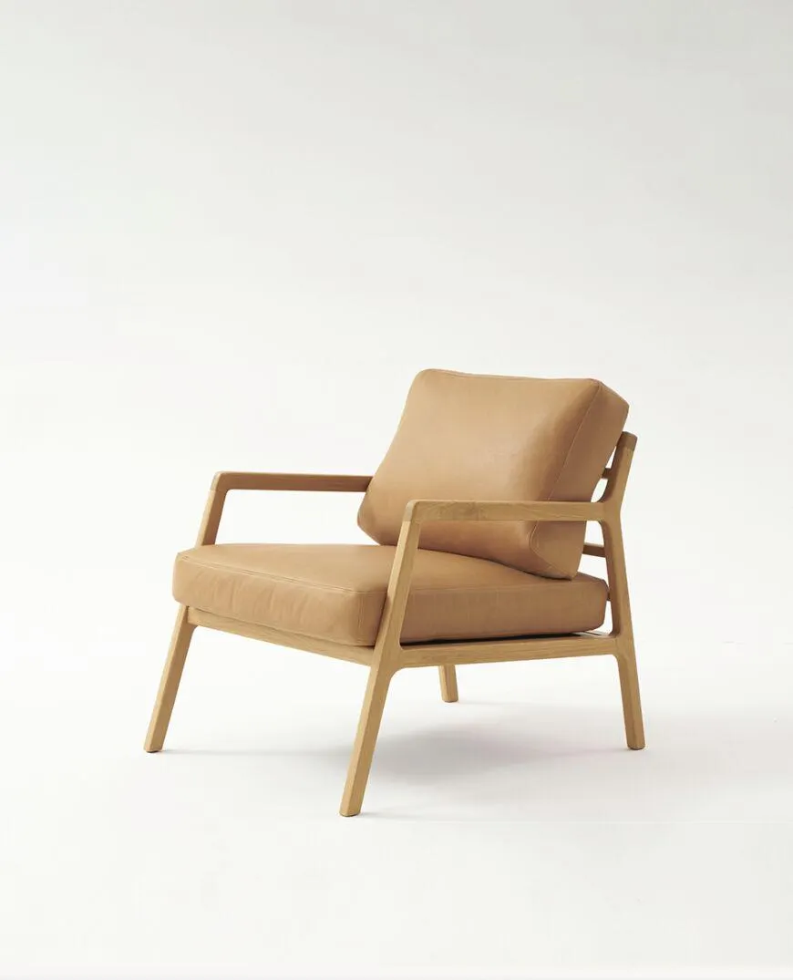 Rae armchair - natural oak w montana desert leather