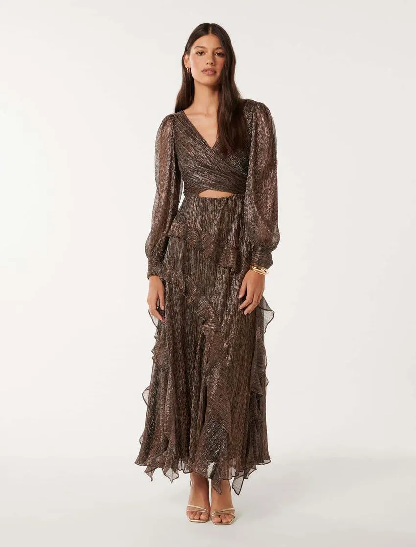 Spencer Plisse Ruffle Dress