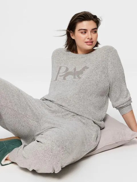 P.A. Plus Grey Fuzzy Easy Pj Pant