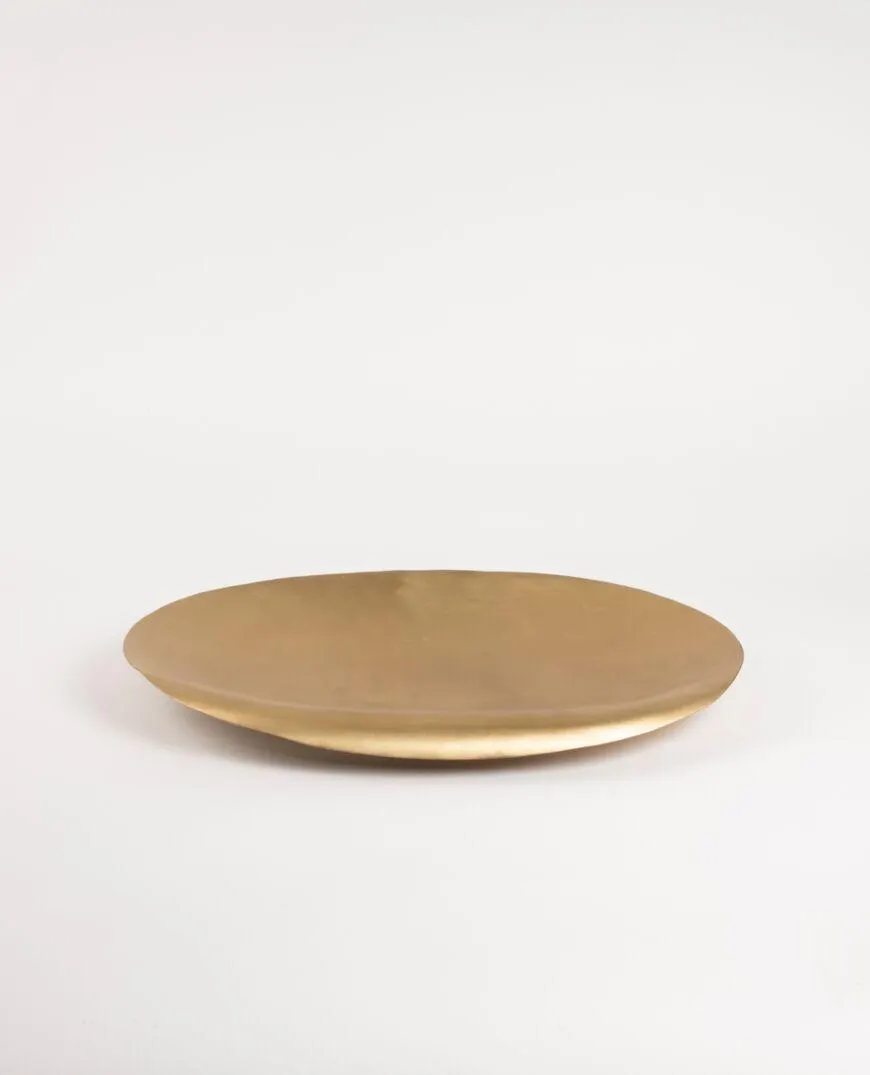 Dante brass curved oval platter - large