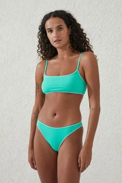 Straight Neck Crop Bikini Top