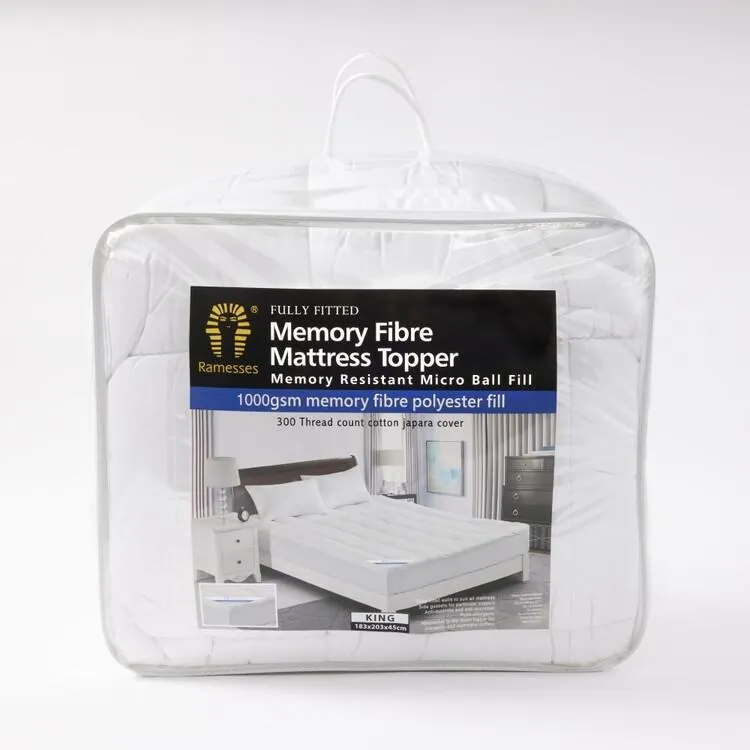 Ramesses 1000 GSM Memory Fibre Mattress Topper White
