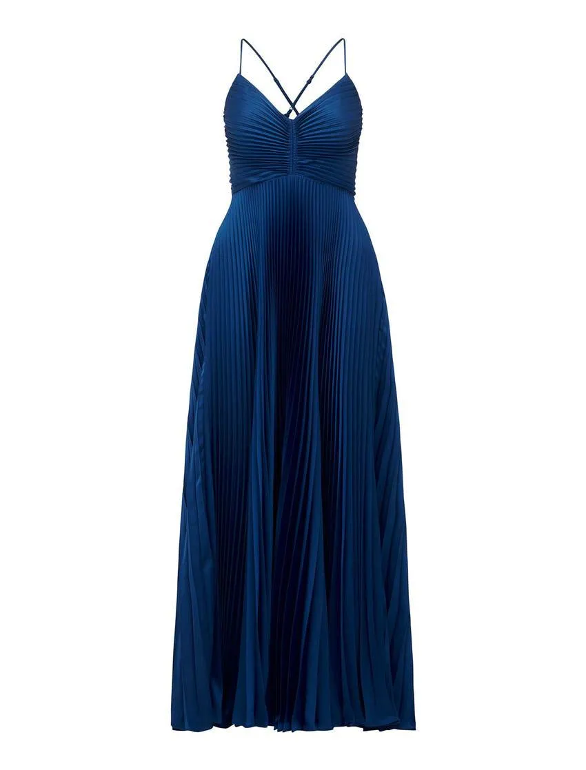Geri Tie-Back Pleated Dress