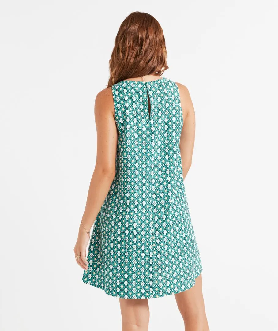 KERBIE PRINTED RACER NECK MINI DRESS