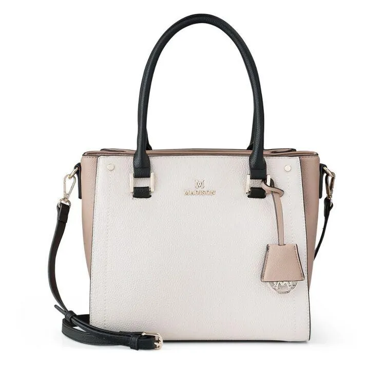 Madison Women's Angie Compartment Tote Bag Taupe Combo