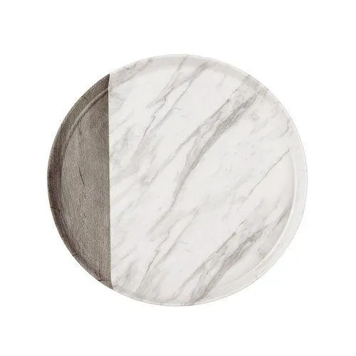 Endwood Marble Melamine Serving Platter Round 35cm