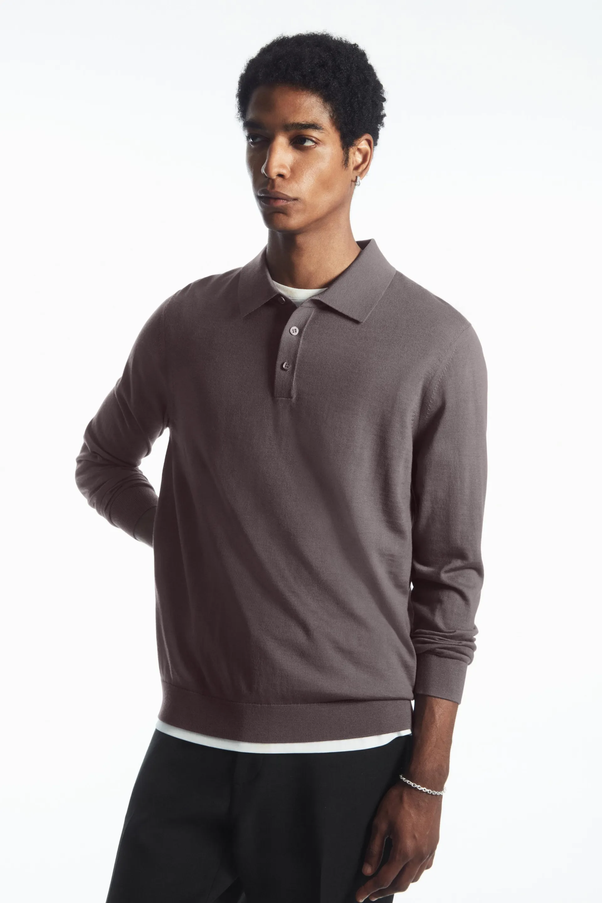 MERINO WOOL POLO SHIRT