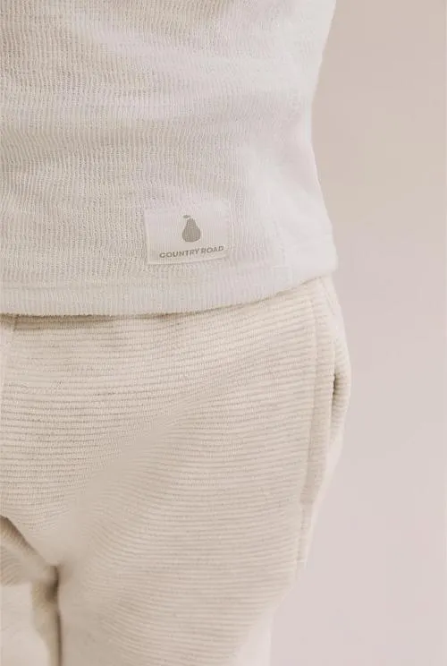 Organically Grown Cotton Double Faced Textured Henley