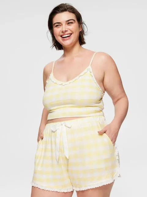 P.A. Plus Fuzzy Gingham Mini Short