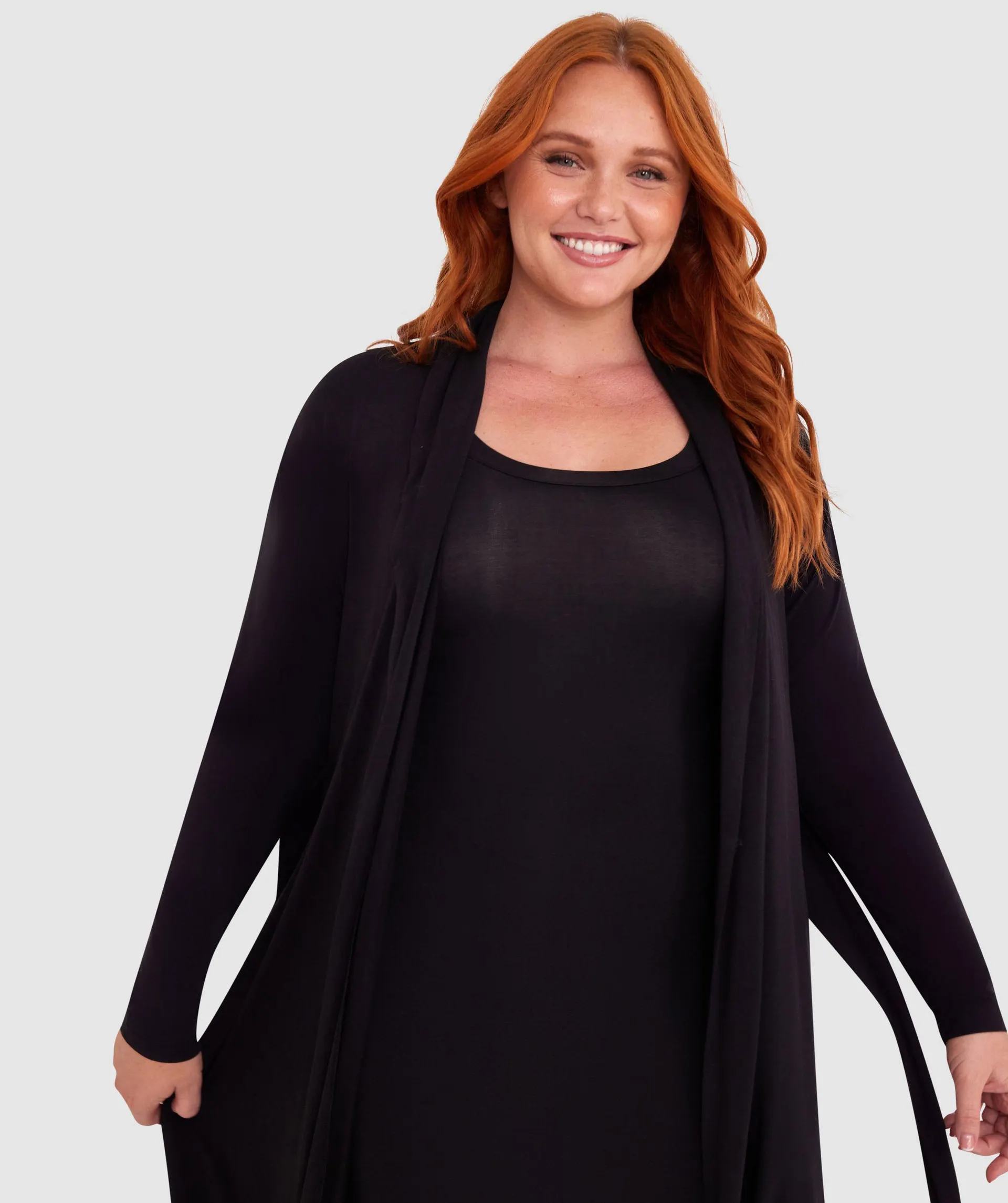 Body Bliss Lounge Long Wrap - Black