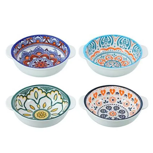 Moroccan Deco Ceramic Handled Bowl