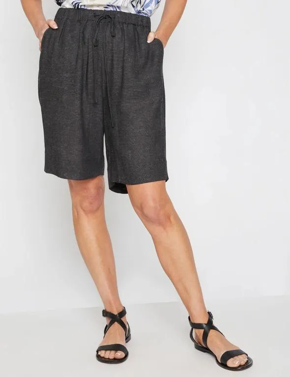 Millers Knee Length Linen Blend Paperbag Waist Short