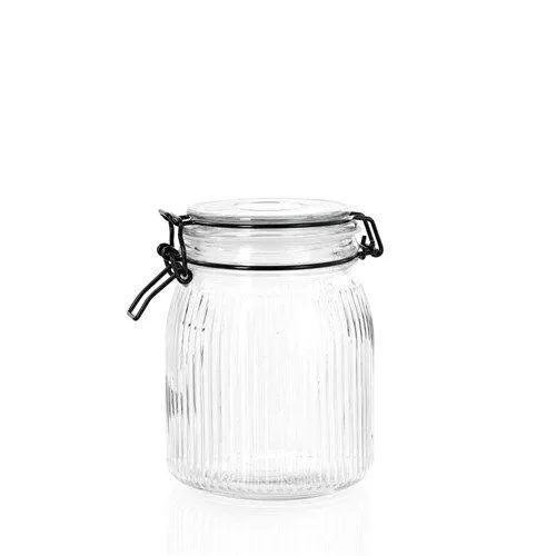 Fido Stripe Clip Jar 1L