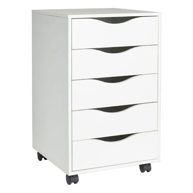 Francheville Stack Mobile Chest 5 Drawer White