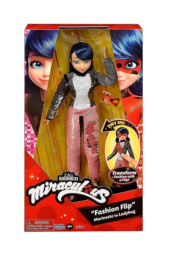 Zagtoons Miraculous The Tales of Ladybug & Cat Noir "Fashion Flip" Marinette To Ladybug Action Figure