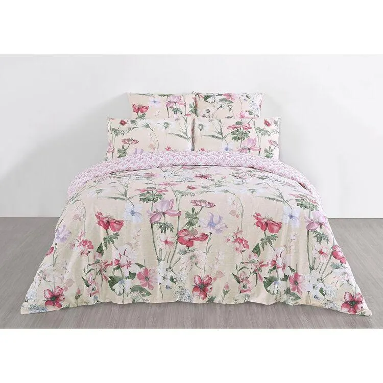 KOO Megan Cotton/Linen Printed Quilt Cover Set Multicoloured