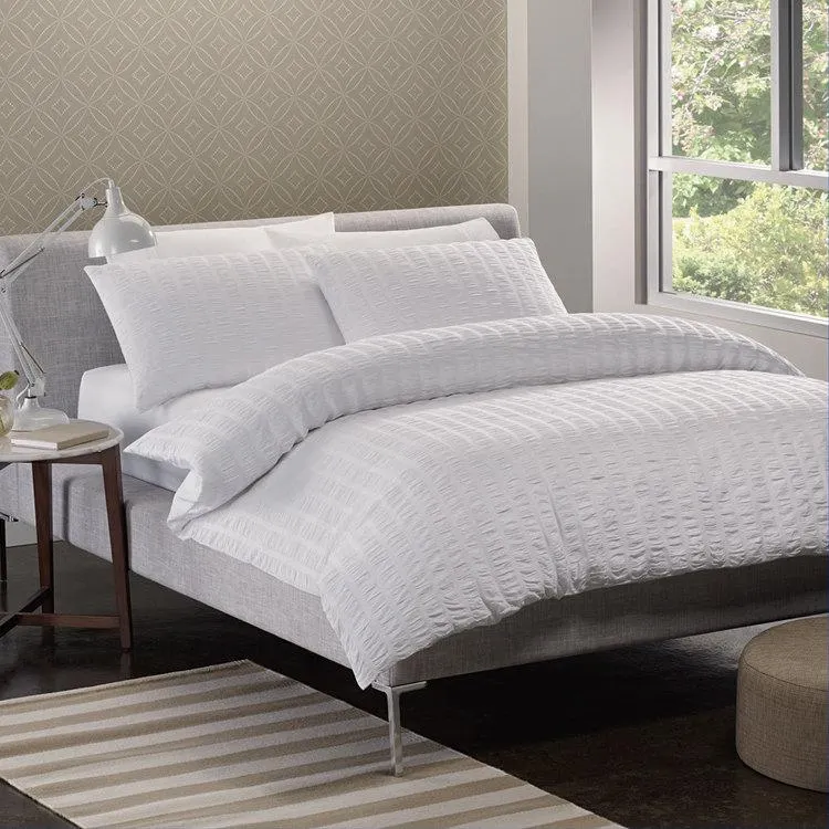 KOO Seersucker Quilt Cover Set White