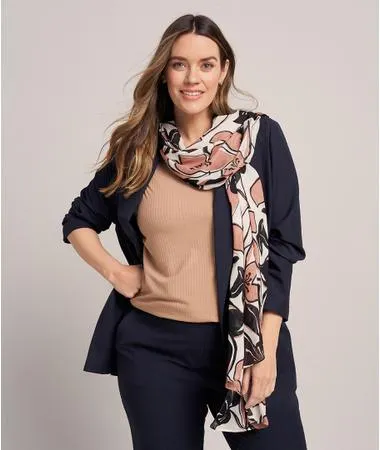 Viscose Mono Floral Print Scarf