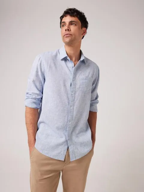 Just Jeans Long Sleeve Linen Texture Shirt