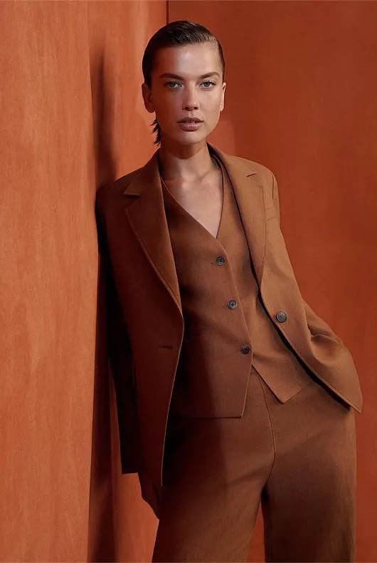 Cotton Linen Single-Breasted Blazer