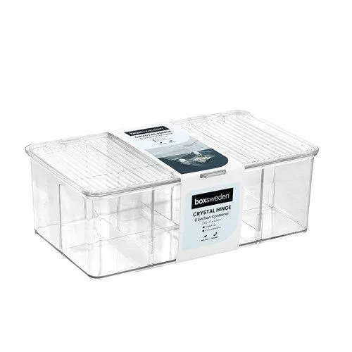 Crystal Hinged Container 8 Section