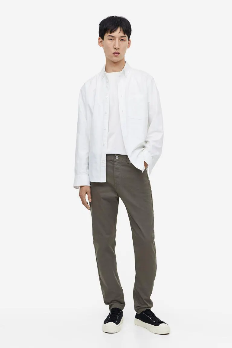 Slim Fit Cotton Twill Pants