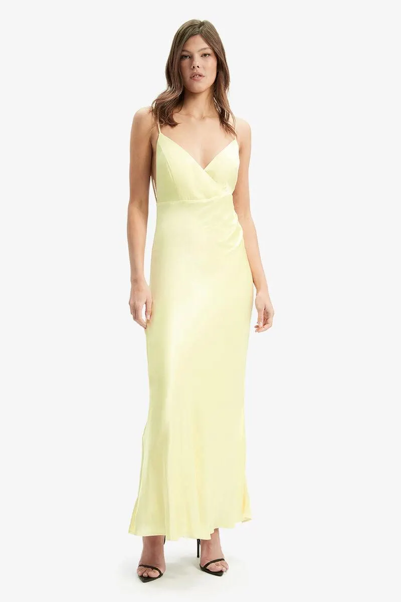 demeter midi dress in canary ylw