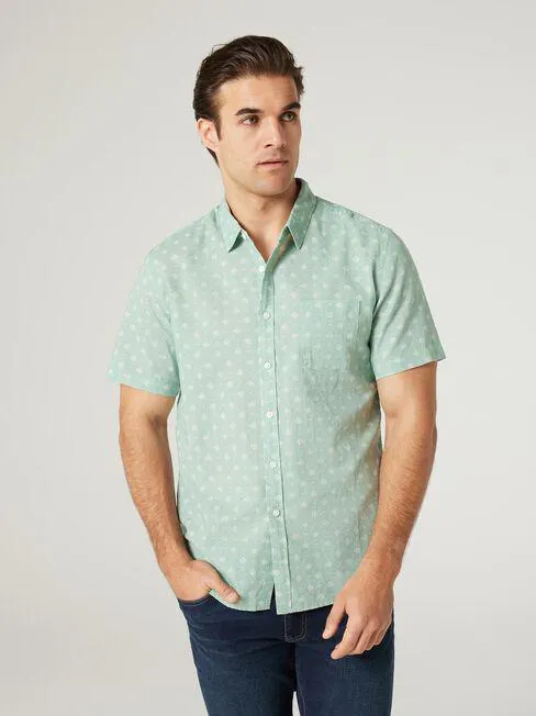 SS Nolan Print Linen Shirt