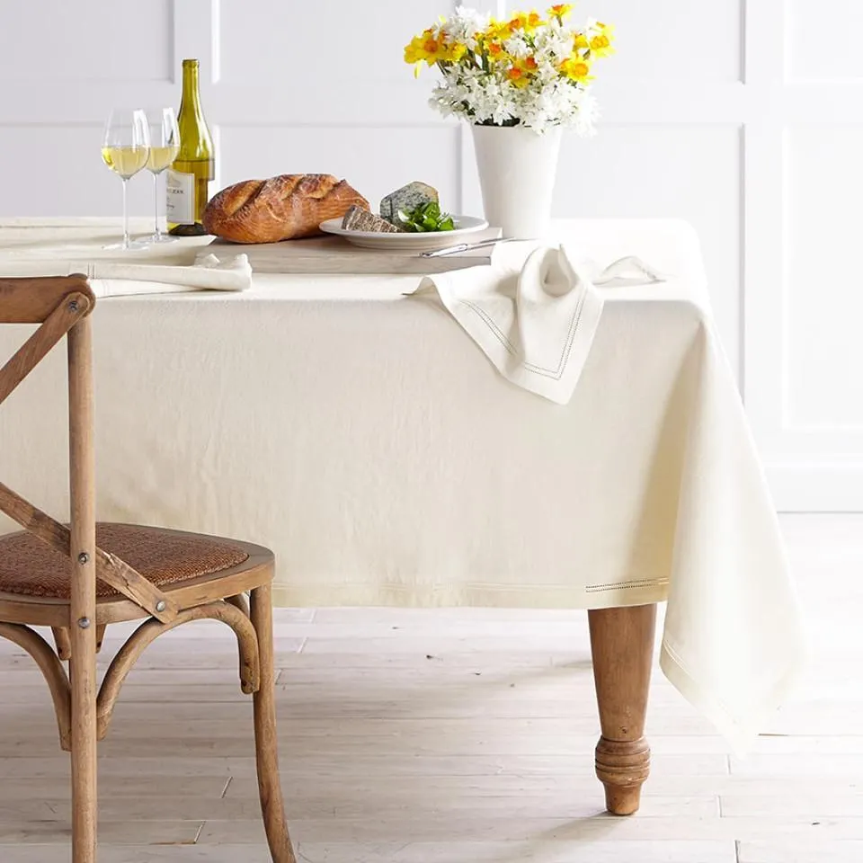 Linen Double Hemstitch Tablecloth